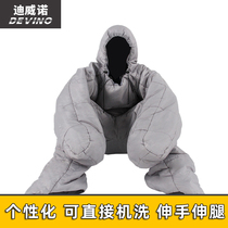Diweno outdoor camping sleeping bag adult autumn and winter thick warm humanoid leg sleeping bag outdoor camping