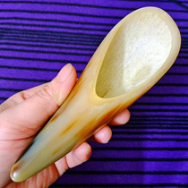 Natural large white yak horn scraping tube boutique horn scraping board scraping foot massage acupoint pulling tendons