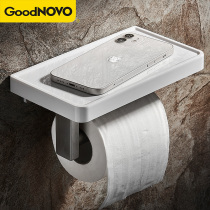 Tissue rack toilet toilet roll paper holder creative 304 stainless steel wall-mounted toilet mobile phone holder no punching