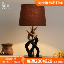 Jingquan Tiger Vine Antler Lamp Southeast Asia Model Room Living Room Table Lamp Hotel Designer Bedroom Decorative Lamp