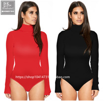 The European and American high neckline of the superfire is a long sleeve tight fit and the bottom sexy blouse dance suit adult t-shirt woman