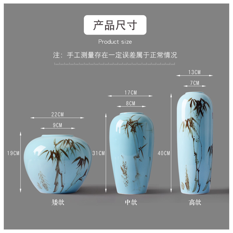 Contracted and I household ceramics creative lucky bamboo vase dried flowers zen sitting room ground adornment flower arranging furnishing articles