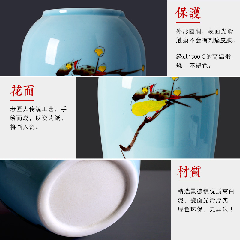 Beaming sitting room ins small fresh Chinese hand - made ceramic vase flower arranging dried flowers lucky bamboo vase furnishing articles