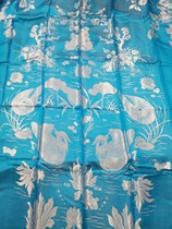 90 s silk soft satin quilt blue Lotus Mandarin duck goldfish picture wedding gift New year Collection custom quilt cover