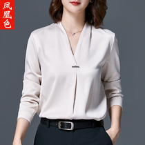 Phoenix color 2021 New shirt women long sleeve professional OL Han fan fashion v neck shirt temperament white shirt female autumn