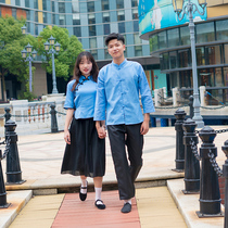 Republic of China student clothing Female retro Chinese style class clothes Sports games clothing Male poetry recitation tunic May Fourth youth clothing
