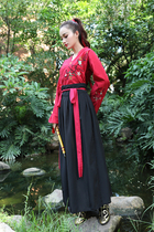 Ancient costume Martial arts style Hanfu female Han element Chinese style daily improvement Graduation photo class dress Hand over traditional suit