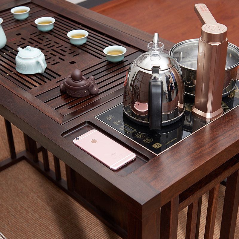 Han solid wood tea tray tea set suits for Chinese tea tables and chairs combination small black rosewood tea sets of kung fu tea table