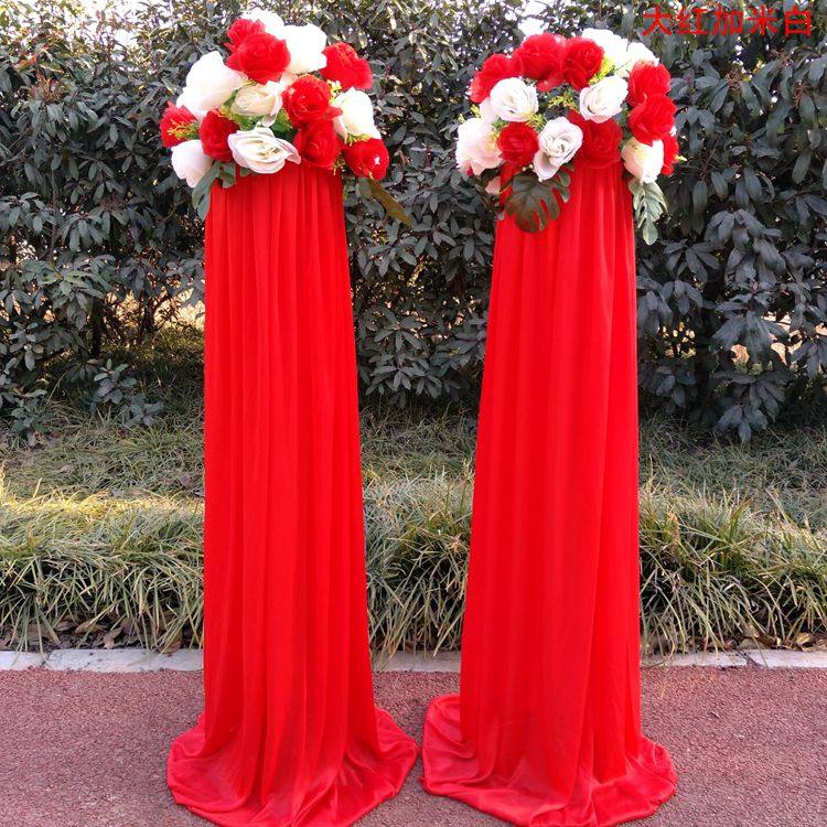 婚庆路引庆典道具欧式花篮路引花柱布置绢花拱门花门引路喜庆花架