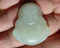 Kunlun jade (white jade) in Qinghai-the smiling mouth often open pendants-3#
