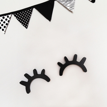 Wall Sticker Wooden Eyelash Decoration Children Room Creative Home Wall Stickup Swing Piece Photography Props Smiles Eyelash Wall Decoration