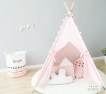 (Flaw price) Nordic Stars Pure Cotton Canvas Four-corner Hexagonal Children Tent Play House Minor Blemish
