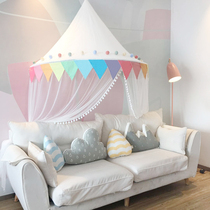 Children Tents Rainbow Sugar Game House Wall-mounted Tent Bedside Decorated Pure Cotton Bed Mantle Mosquito Nets Reading Corner Toys