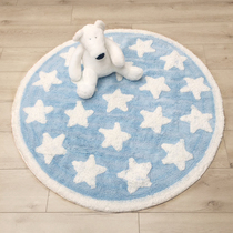 Ground Mat Round Children Play Pads Pure Cotton Plush Tent Ground Mat Children Room Soft Adornment Nordic Stars Ground Mat