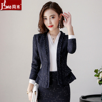 Blazer womens professional wear spring and autumn Korean casual small suit fashion slim formal womens suit overalls