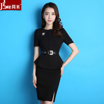 Professional suit summer temperament goddess fan formal dress fashion interview short sleeve suit stewardess uniform front desk work clothes