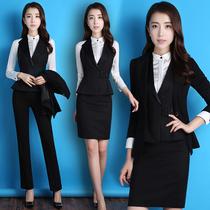 Professional suit 2021 spring and Autumn fashion temperament goddess Fan formal suit vest stewardess uniform interview work suit
