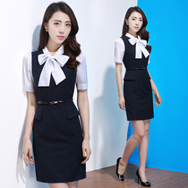 Summer dress professional dress womens ol dress fashion womens tooling fake two-piece bag hip dress beautician work clothes