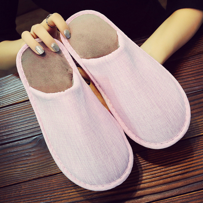 【兵来将挡】情侣防滑厚底棉麻布拖鞋