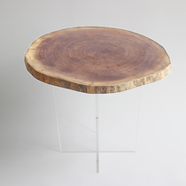 (Black walnut floating a few)Solid wood coffee table ring a few small Nordic with the shape of the round a few head of the bed A few resin edges