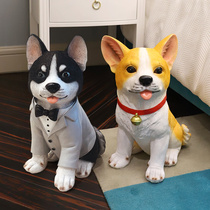 Cartoon puppy piggy bank animal ornaments creative home accessories American living room office window decoration