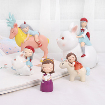 Creative Home Small Pendulum Pieces Cute Rabbit Teenage Hearts Nordic Bedrooms Genguan TV Cabinet Ins Cartoon Decorations