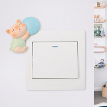 Creative cute 3D three-dimensional Yoga pig switch decoration cartoon animal socket protective cover switch stickers wall stickers home