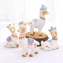 Creative ethnic alpaca ornaments home accessories living room porch room desktop decoration small Fu sheep decoration gifts
