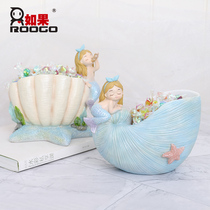 Mermaid swing piece Home Accessories Nordic Creativity Living Room Small Furnishing Genguan Key Tea Table Shake Controller Containing Pan