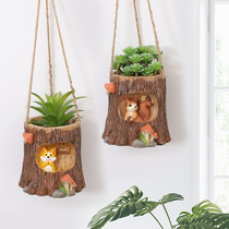 Tanyuan Creative Multimeat Green Plant Wall-mounted Flower Pot small number cute Autumn Resin Micro Landscape Personality Decoration Furnishing
