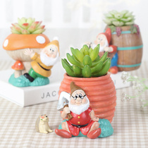Creative American fairy tale dwarf fleshy flower pot balcony office desktop micro landscape combination potted small ornaments
