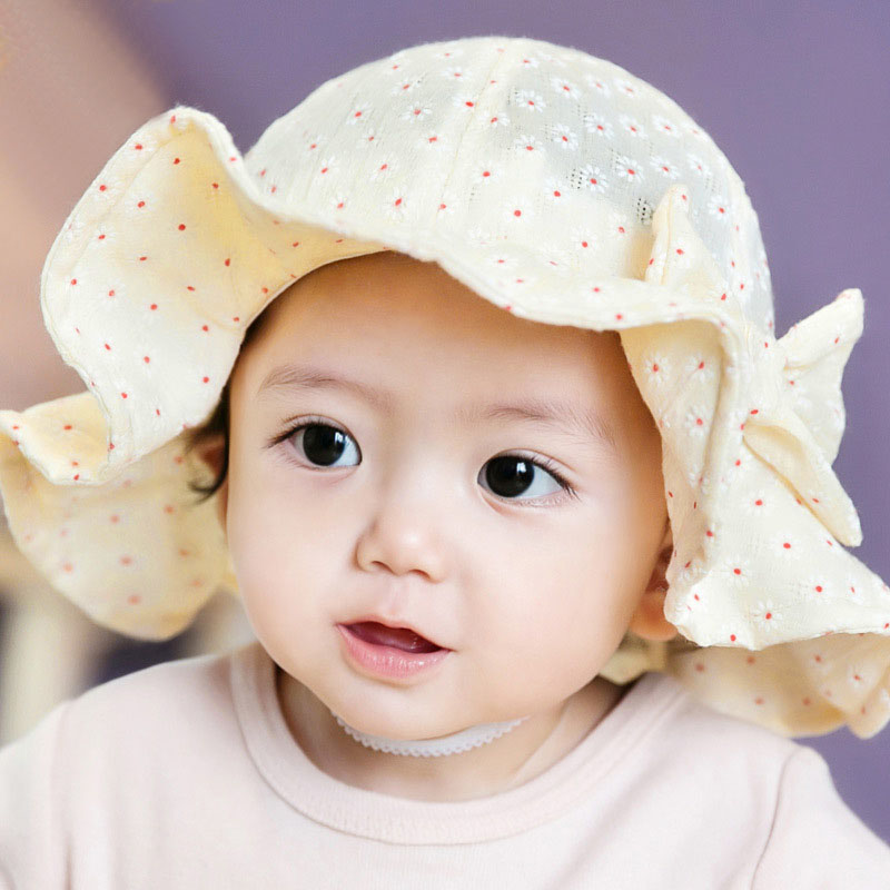 Baby fisherman hat Children's spring summer Autumn hat Female sun hat Sun hat Infant single hat Thin girl hat