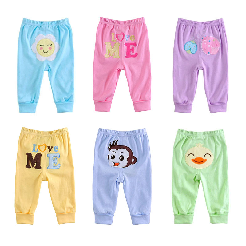 Baby cotton crotch pants Children's spring and summer large PP pants Children's suit Children's pants can open the crotch