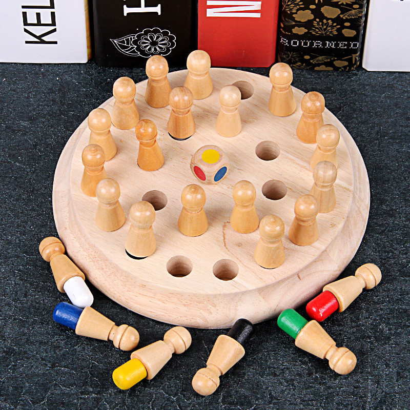 木制儿童益智玩具记忆棋亲子成人颜色记忆桌面游戏3岁以上玩具棋
