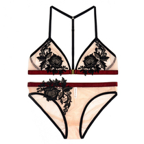 Special Price Clear Cabin Fine Style Underwear Sexy Front Buckle Perspective Bra Suit