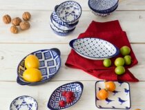 Export Nordic dishes Japanese style American upscale multiple kilns Fired Porcelain Flow Glazed Pottery Porcelain Microwave Oven Mesh Red Bowl