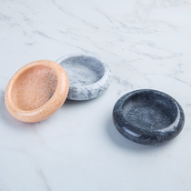 Household marble saucer ceramic creative Pickles round Japanese small saucer personalized dinner plate seasoning dish