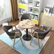 Nordic meeting leisure negotiation table and chair Sales office Photo studio Drink shop Staff shop Balcony dining table Small round table combination