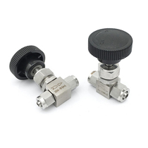 Quick screw needle type valve 304 stainless steel panel PU hose trachee control valve globe valve water line flow valve 6mm