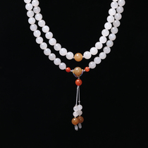 Shi Lipai Hetian jade live natural and jade necklace Sheep fat white jade mountain material