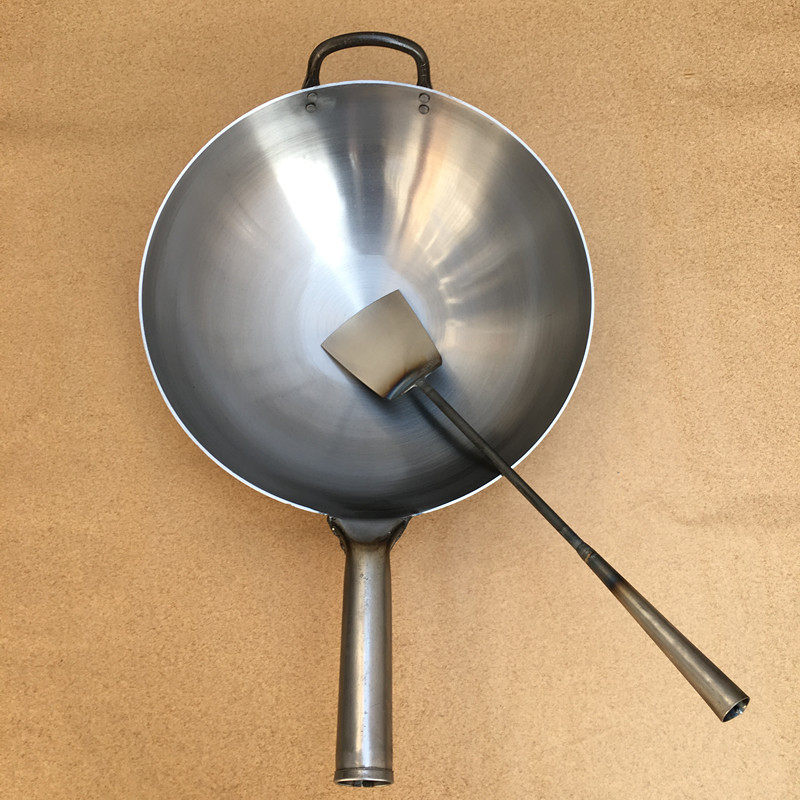 厨师铁锅手工老式炒锅无涂层不粘锅家用锅具章丘铁锅燃气适用炒锅