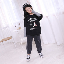 Girls T-shirt 2021 Autumn New Korean version of childrens clothing base shirt in the big child girl long sleeve fake two-piece shirt
