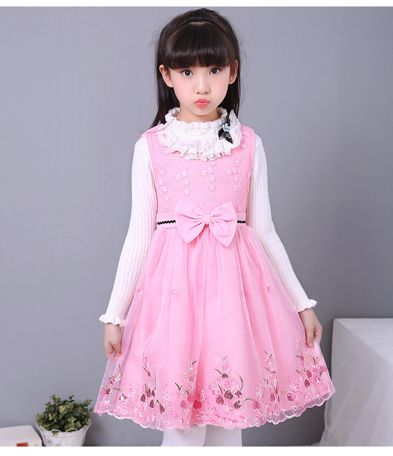 童星闪闪 儿童裙子春秋女宝宝公主裙童装女童连衣裙春装2018新款