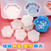 Make crystal glue dripping sand cat claw hollow filler silicone kitten inner rest meat pad key chain pendant mold