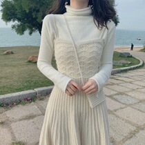 2021 autumn new small man high foreign-style goddess small fragrant wind set wool skirt fashion age two-piece set