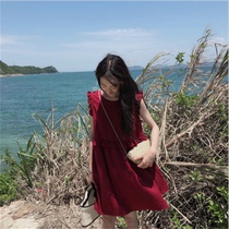 Hepburn small black dress 2021 summer new small fragrant wind temperament vest dress Sanya seaside beach skirt