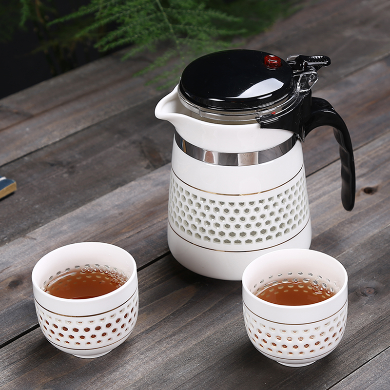 White porcelain hive fluttering cup brew tea home tea filter tea brewer tea separation ceramic teapot set tea set tea set