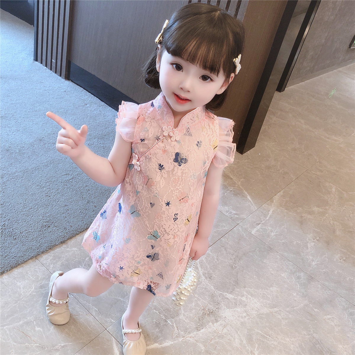 Girl dress summer 2021 new children's dress Princess skirt Hanfu foreign-style cheongsam female baby summer dress