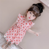  Childrens dress summer 2021 new female baby western style polka dot little girl skirt princess skirt baby childrens clothing