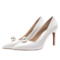 Main wedding dress wedding shoes waterproof platform white high heels pearl wedding bridal shoes 2020 new bridesmaid shoes stiletto